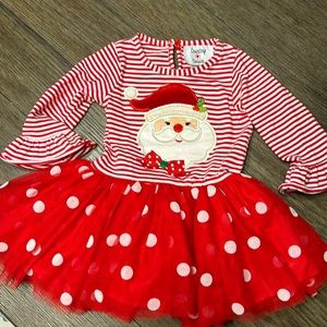 0001 counting daisies Santa dress 18m